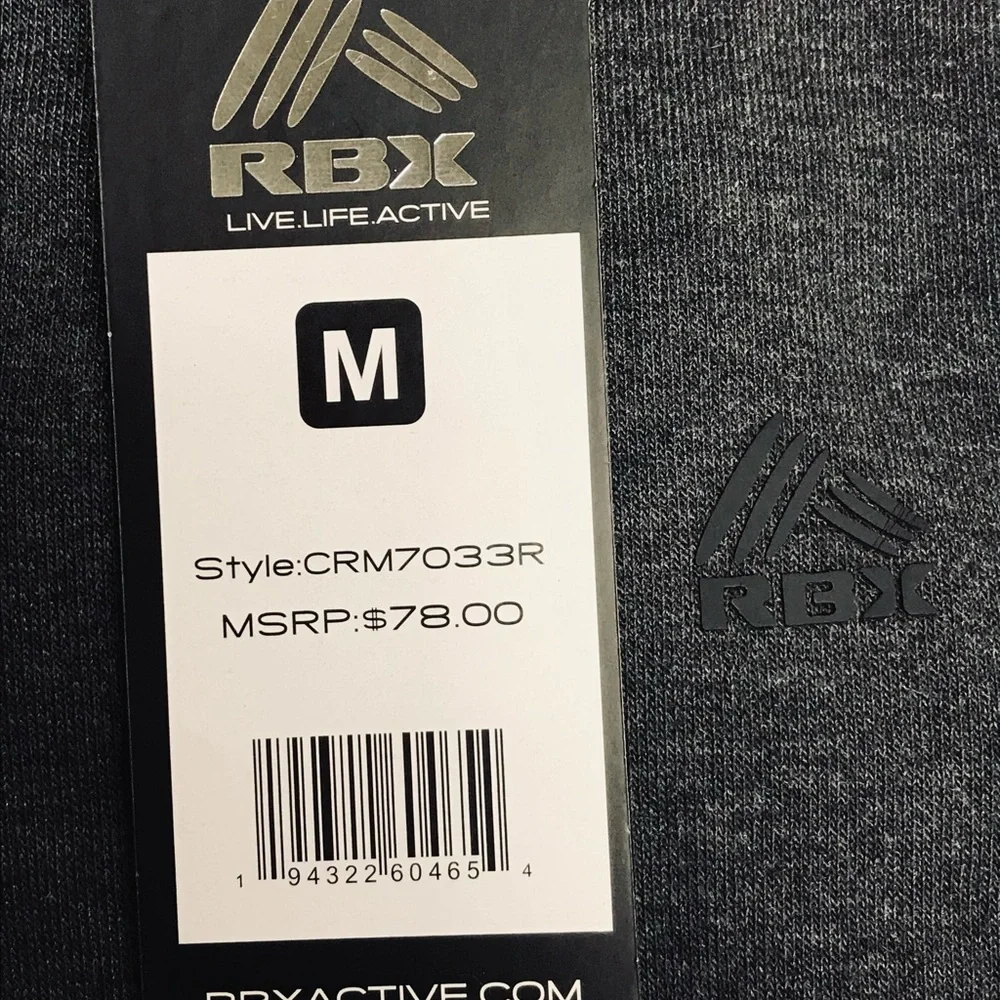 RBX Active Mens Athletic Adjustable Waist Drawstring Cuff Fleece Jogger Size M